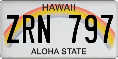 HI license plate ZRN797