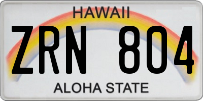 HI license plate ZRN804
