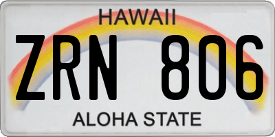 HI license plate ZRN806