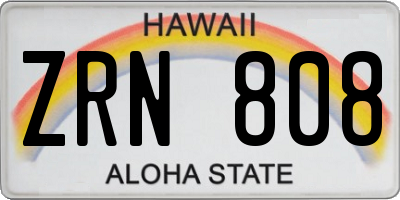 HI license plate ZRN808