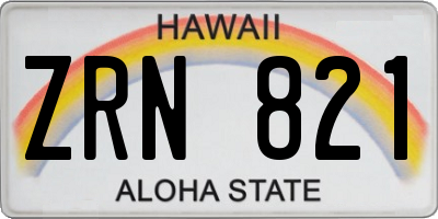 HI license plate ZRN821