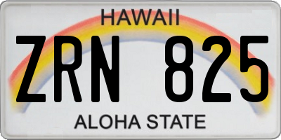 HI license plate ZRN825