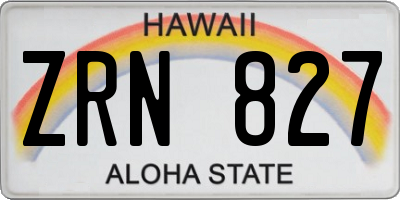 HI license plate ZRN827