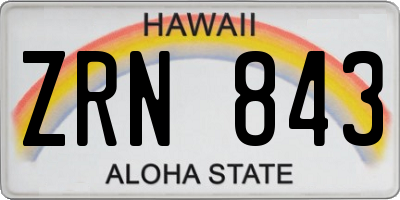 HI license plate ZRN843