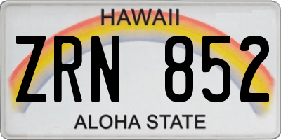 HI license plate ZRN852