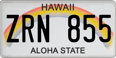 HI license plate ZRN855