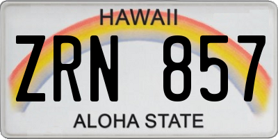 HI license plate ZRN857