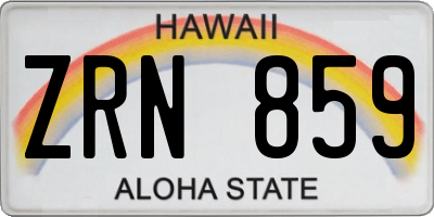 HI license plate ZRN859
