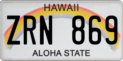 HI license plate ZRN869