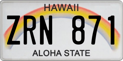 HI license plate ZRN871