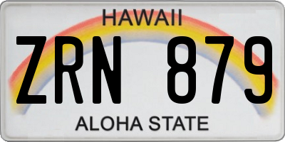 HI license plate ZRN879