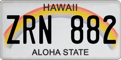 HI license plate ZRN882