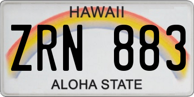 HI license plate ZRN883