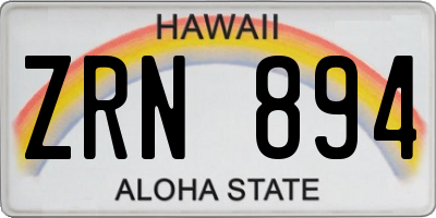 HI license plate ZRN894
