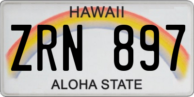 HI license plate ZRN897