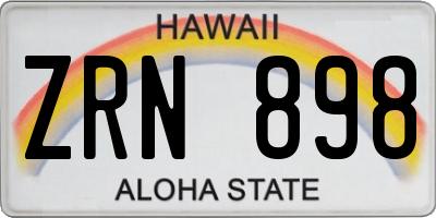 HI license plate ZRN898