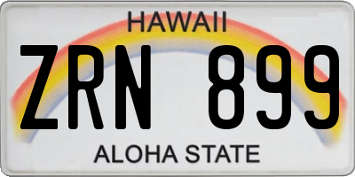 HI license plate ZRN899