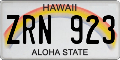 HI license plate ZRN923