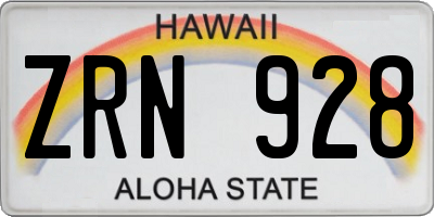HI license plate ZRN928