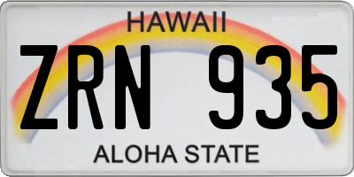 HI license plate ZRN935