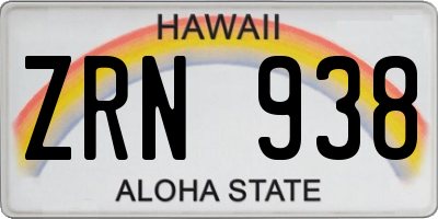 HI license plate ZRN938