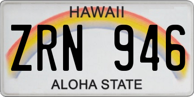 HI license plate ZRN946