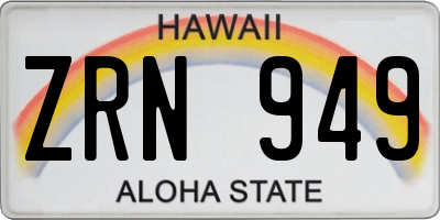 HI license plate ZRN949