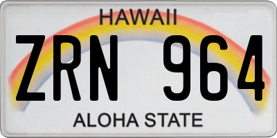 HI license plate ZRN964