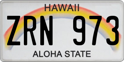 HI license plate ZRN973