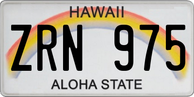 HI license plate ZRN975
