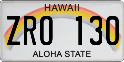 HI license plate ZRO130