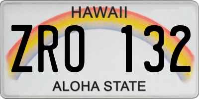 HI license plate ZRO132