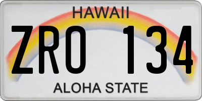 HI license plate ZRO134