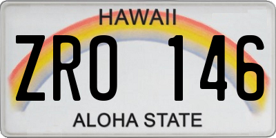 HI license plate ZRO146