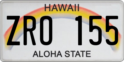 HI license plate ZRO155