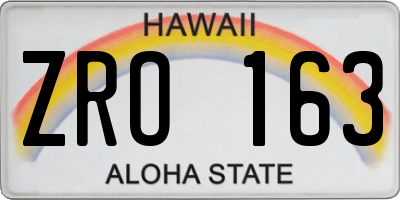 HI license plate ZRO163