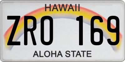 HI license plate ZRO169