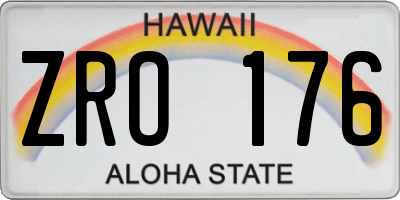 HI license plate ZRO176