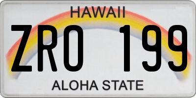 HI license plate ZRO199