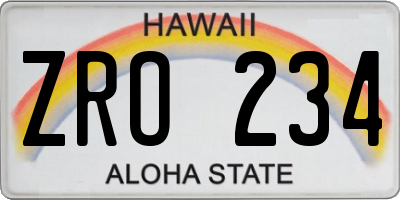 HI license plate ZRO234