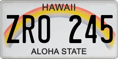 HI license plate ZRO245