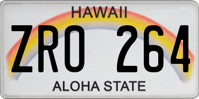 HI license plate ZRO264