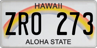 HI license plate ZRO273