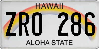 HI license plate ZRO286