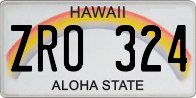 HI license plate ZRO324