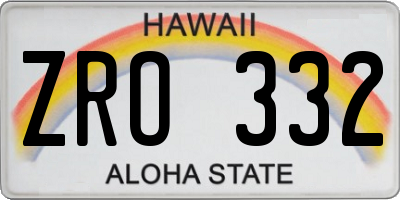 HI license plate ZRO332