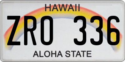 HI license plate ZRO336