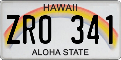 HI license plate ZRO341