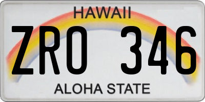 HI license plate ZRO346