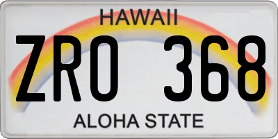 HI license plate ZRO368